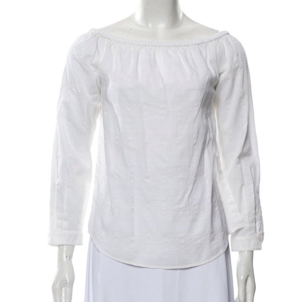 Rag & Bone Off The Shoulder Cotton Blouse in White - Picture 11 of 13